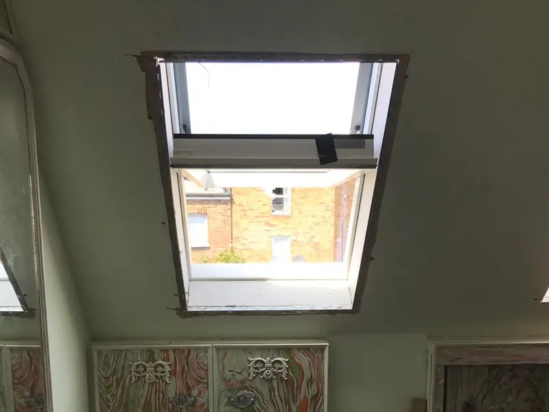 Velux roof window installation completed by City Building and Roofing Ltd