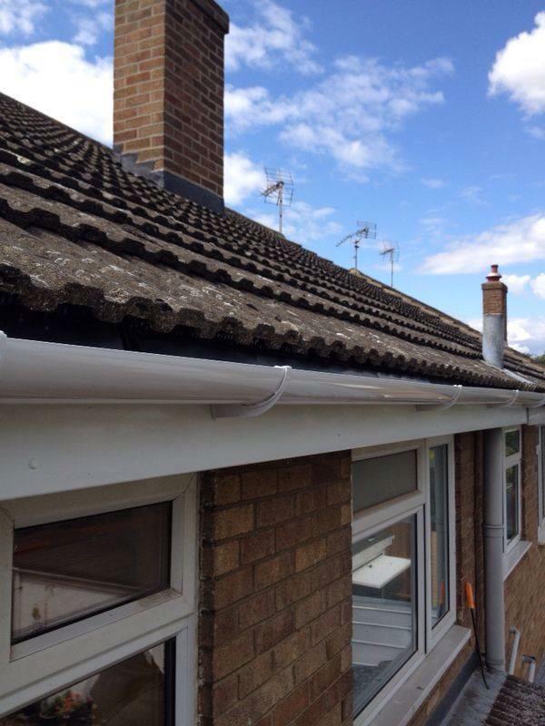 New uPVC fascias, soffits and aluminium guttering installed on a terrace in Wandsworth